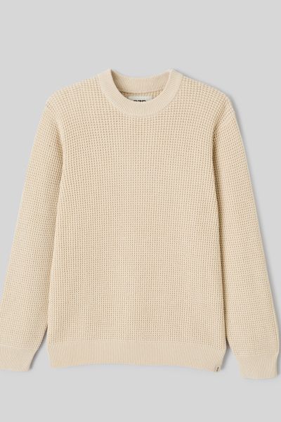 Pull col rond matière fantaisie