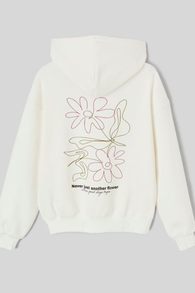 Sweat &agrave; capuche imprim&eacute; devant / dos