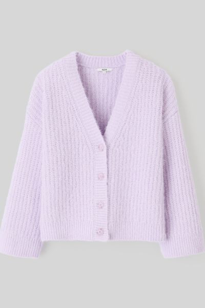 Gilet boutonné maille perlée
