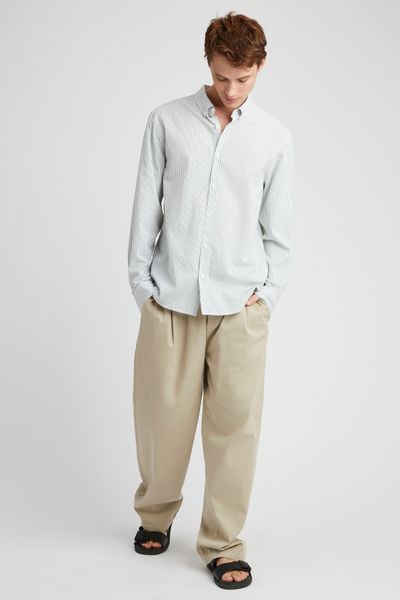 Chemise seersucker rayée