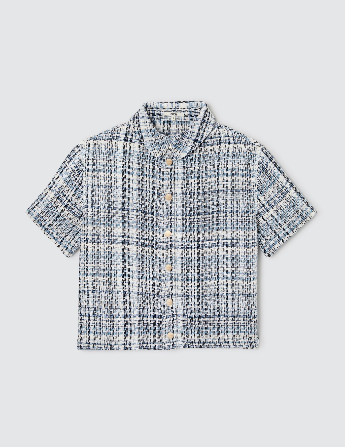 Chemise manches courtes en tweed