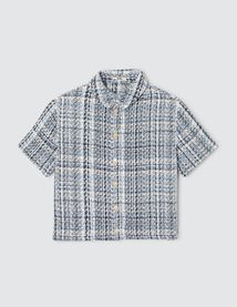 Chemise manches courtes en tweed