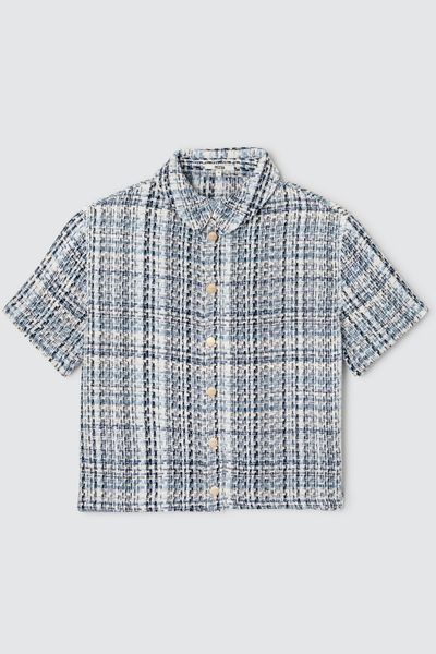 Chemise manches courtes en tweed