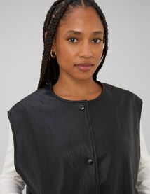 Gilet sans manches en tissu enduit