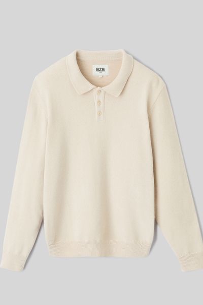 Pull chenille col polo