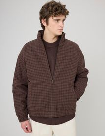 Blouson zipp&eacute; &agrave; carreaux
