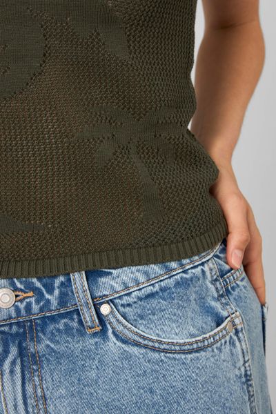D&eacute;bardeur en crochet motif palmier