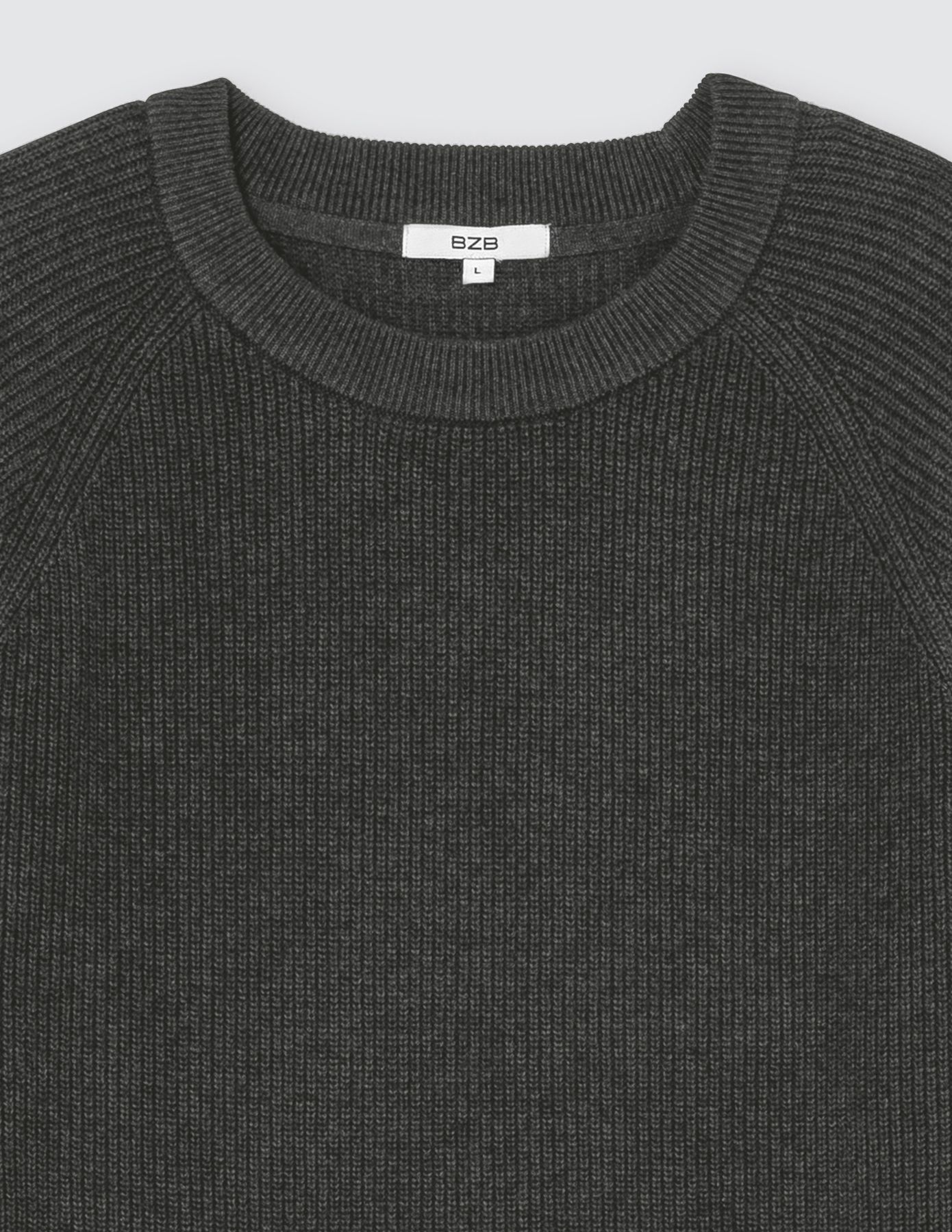 Pull col rond coton uni