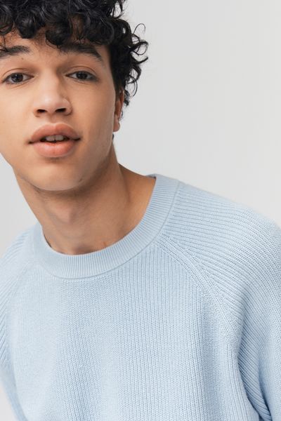 Pull col rond coton uni