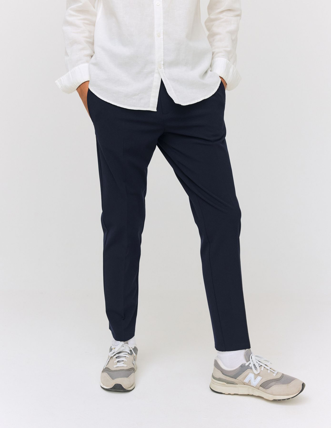 Pantalon de ville fluide uni