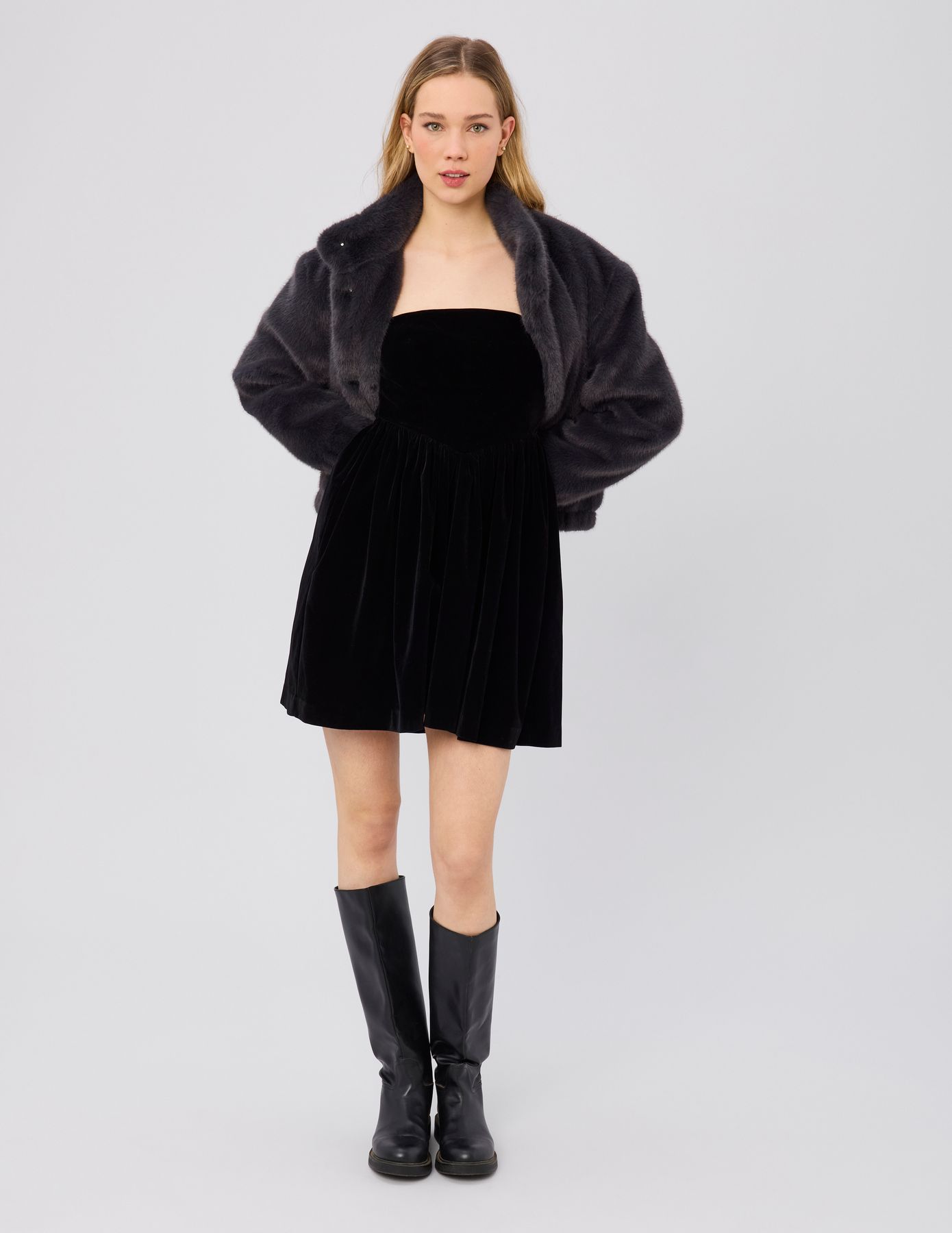 Robe bustier en velours