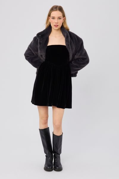 Robe bustier en velours