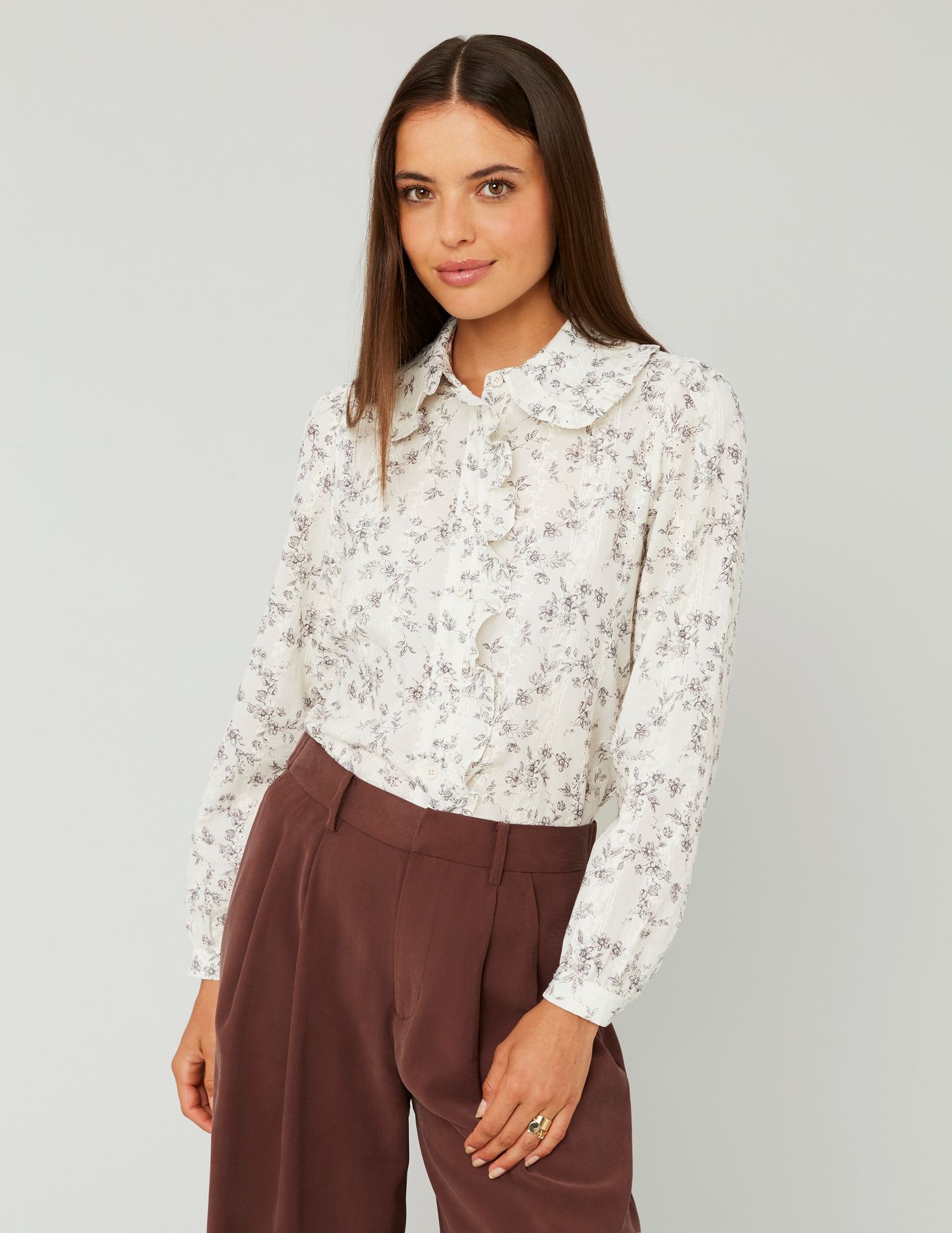 Chemise en broderie anglaise imprimée