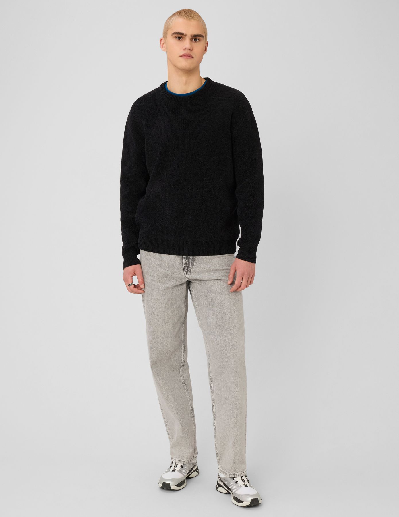 Pull chenille col rond