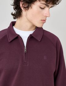 Sweat col polo zippé