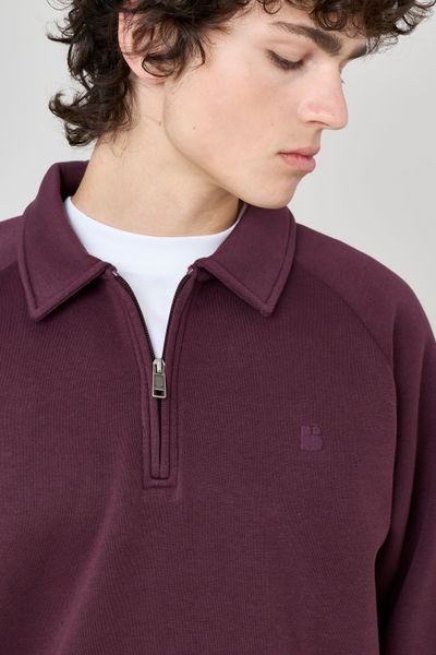 Sweat col polo zippé