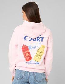 Sweat &agrave; capuche imprim&eacute; devant / dos