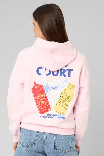 Sweat &agrave; capuche imprim&eacute; devant / dos