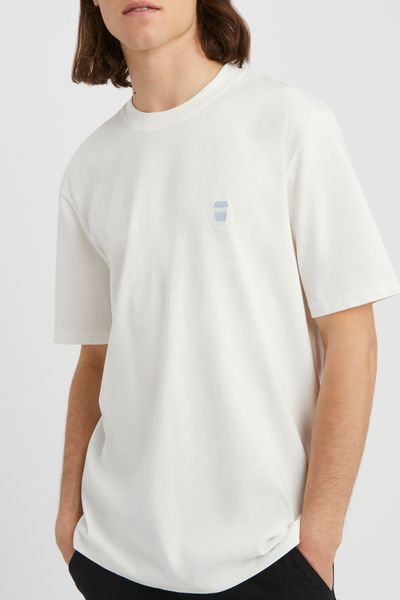 T-shirt lourd d&eacute;lav&eacute; brod&eacute;