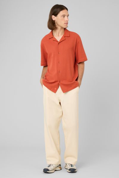 Chemise waffle manches courtes