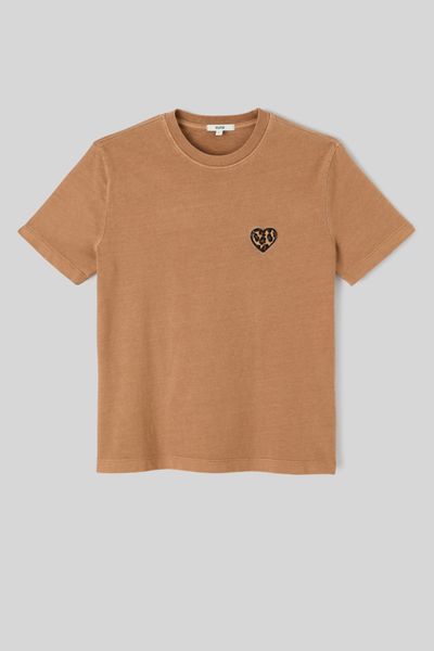 T-shirt broderie léopard