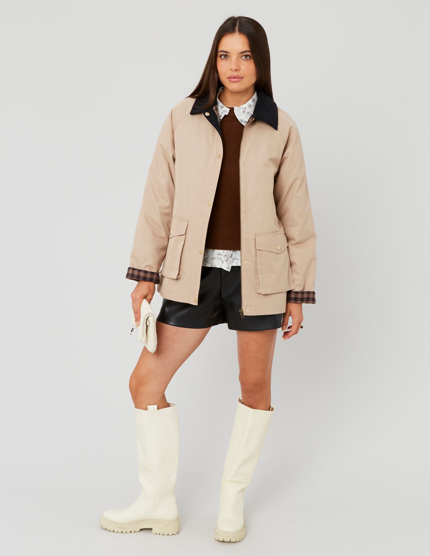 Veste avec col velours côtelé