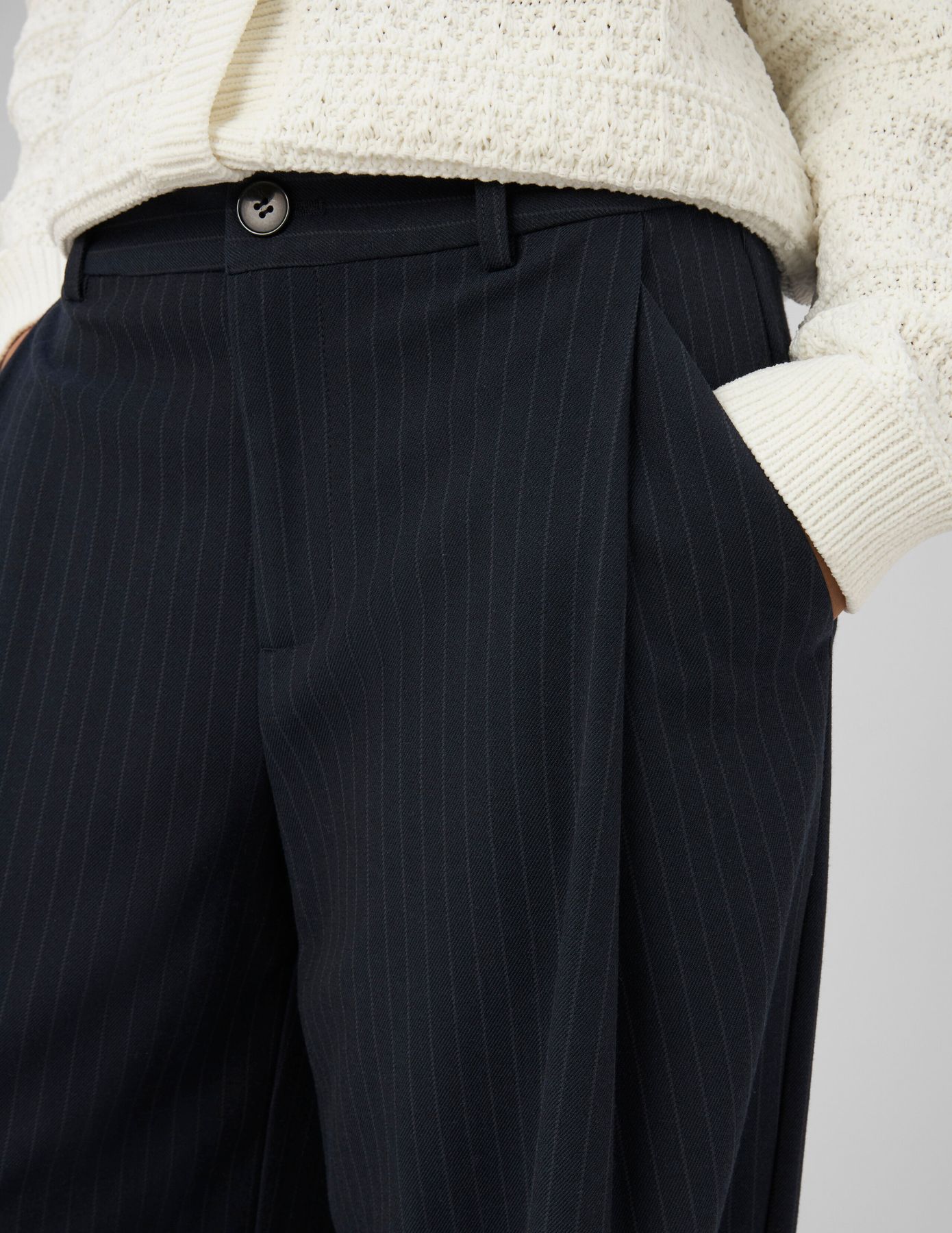 Pantalon balloon &agrave; rayures