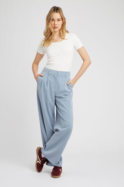 Pantalon tailleur rayé