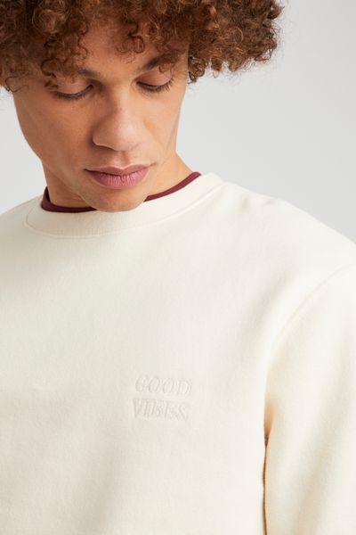 Sweat col rond brodé message