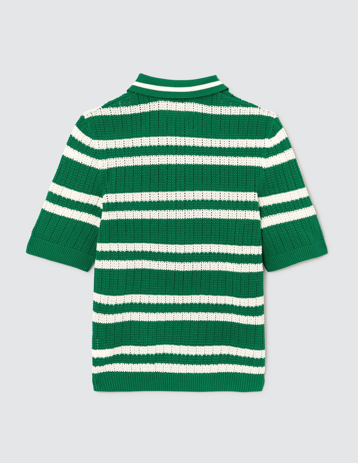 Polo ajouré rayé