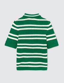 Polo ajouré rayé