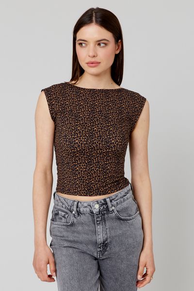 T-shirt dos nu imprimé