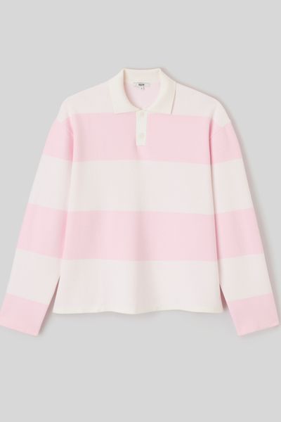 Pull col polo &agrave; rayures