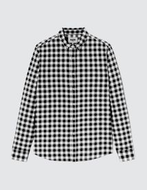 Chemise droite à carreaux