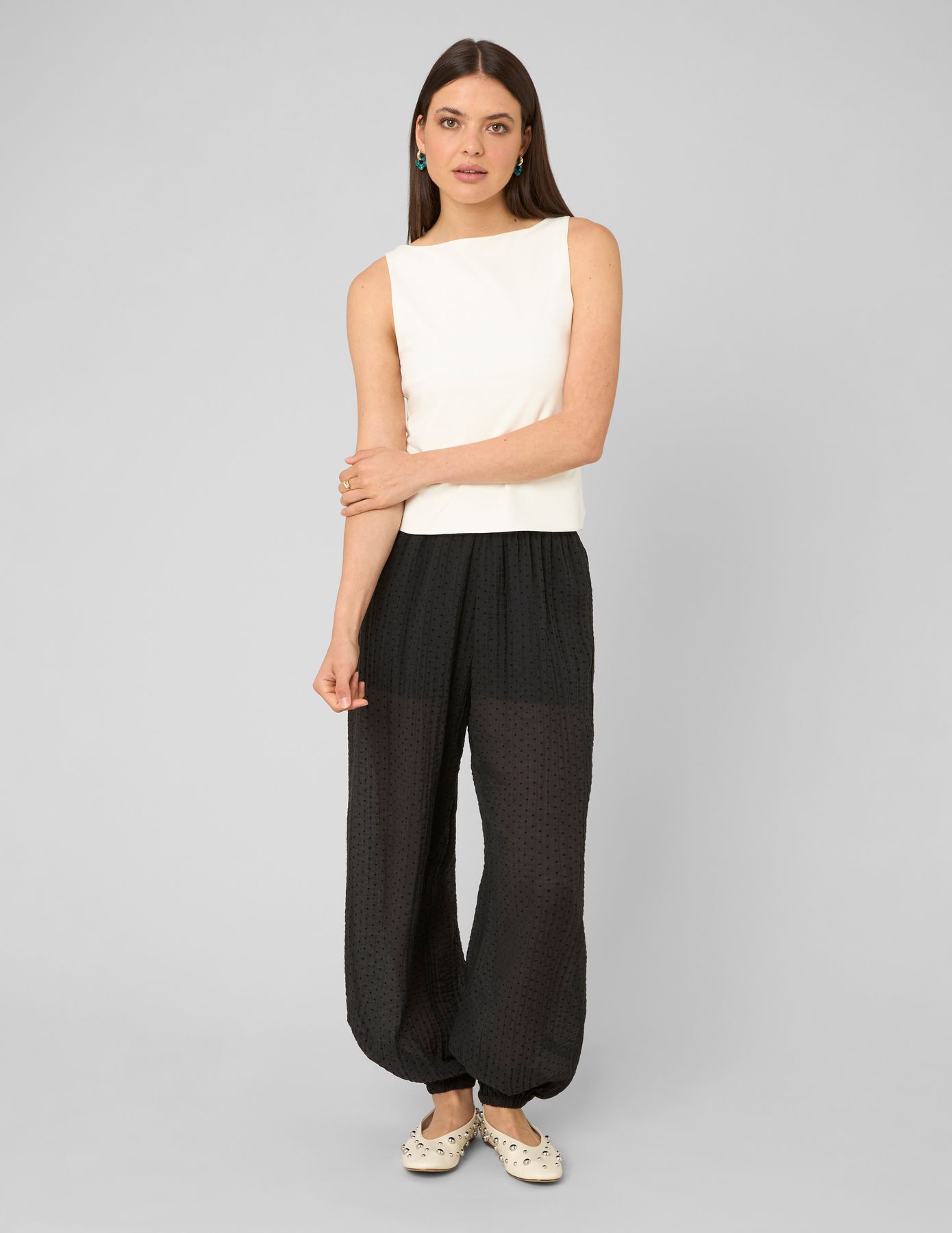Pantalon bouffant plumetis