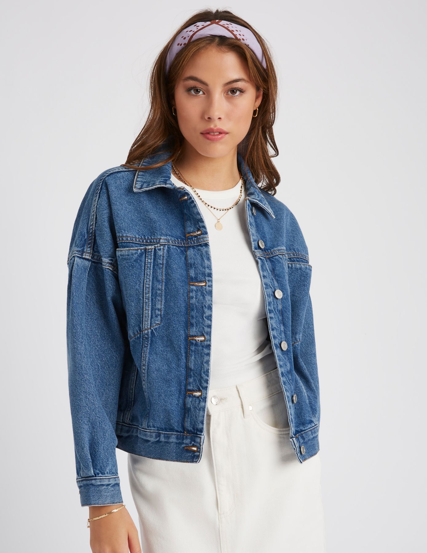 Veste en jean Bleu moyen | BZB