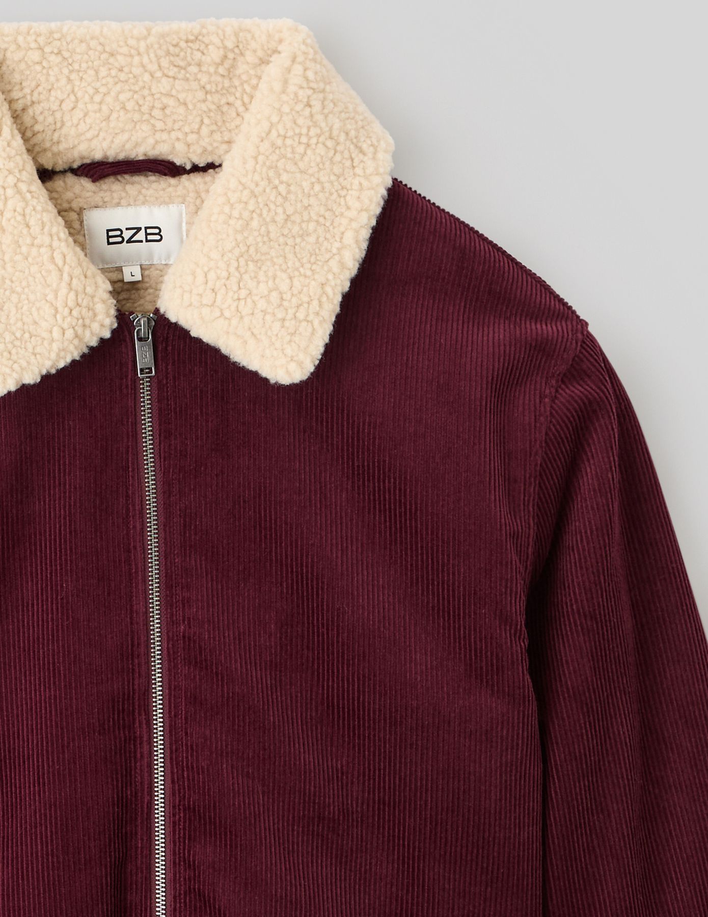 Blouson zippé velours col sherpa