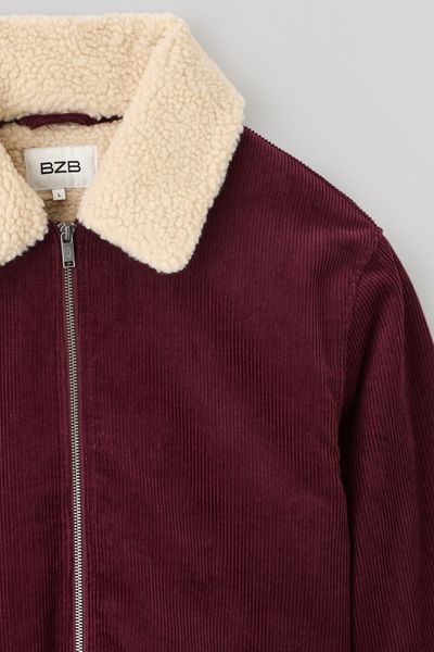 Blouson zippé velours col sherpa