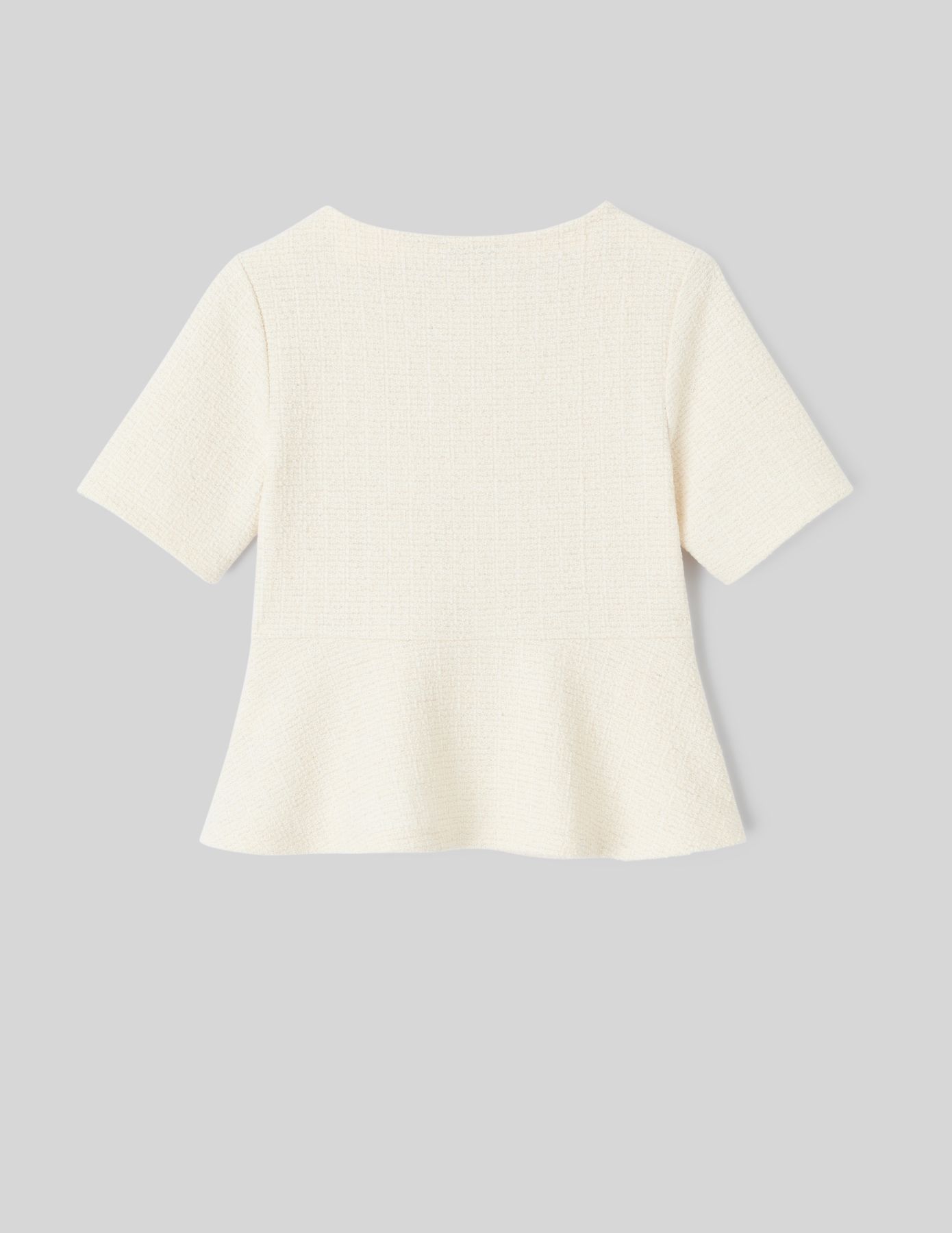 T-shirt peplum en tweed