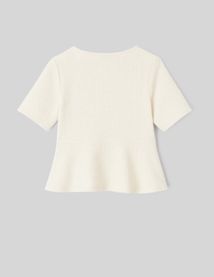 T-shirt peplum en tweed