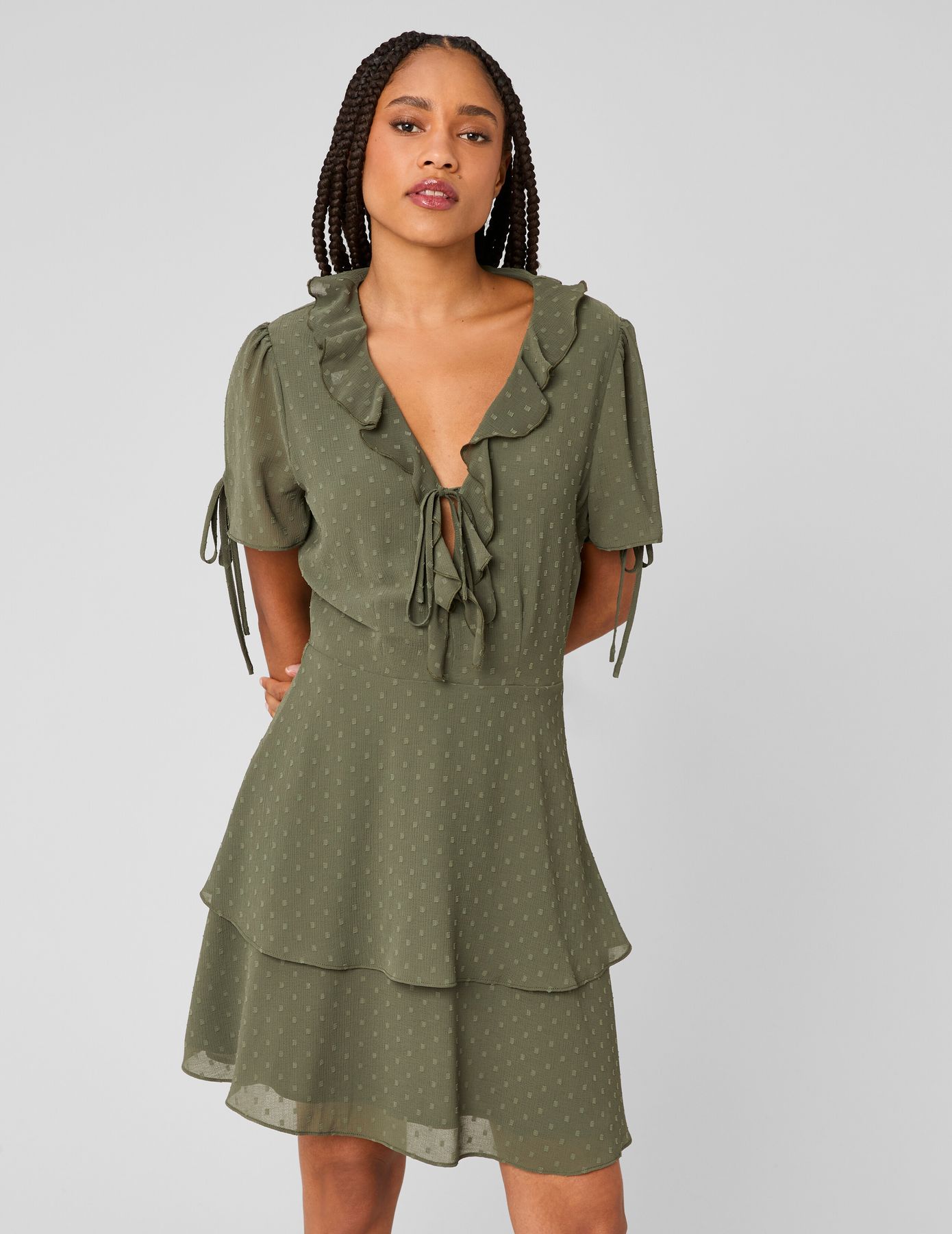 Robe courte en plumetis