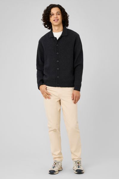 Cardigan boutonn&eacute; col polo