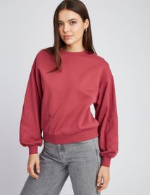 Sweat brodé manches