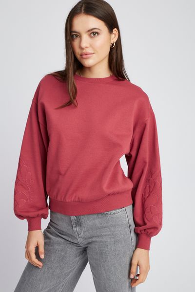 Sweat brodé manches