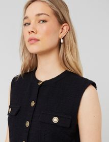 Top sans manches effet tweed