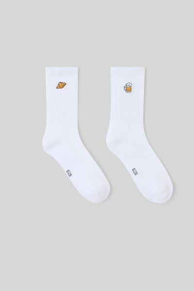 Lot de 2 paires de chaussettes broderie
