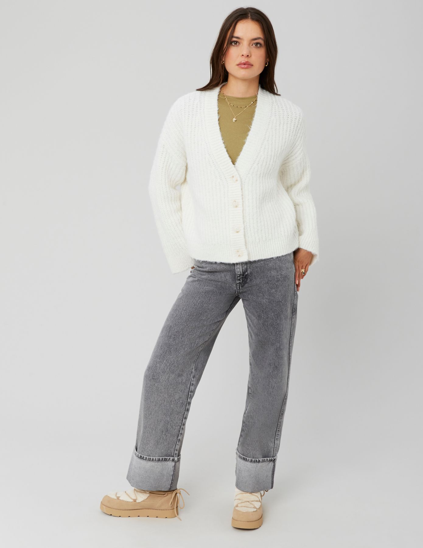 Gilet boutonné maille perlée