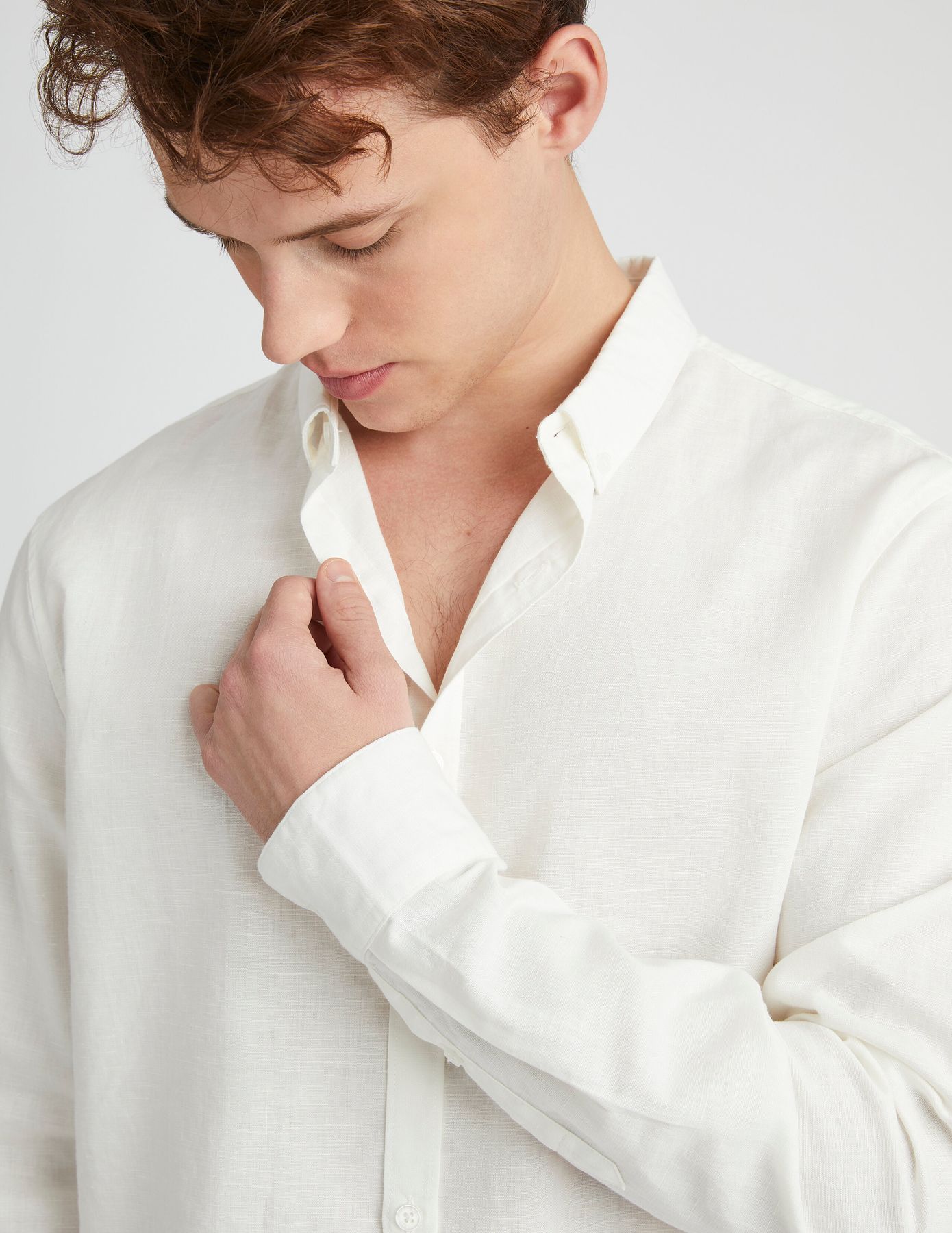 Chemise coton lin unie