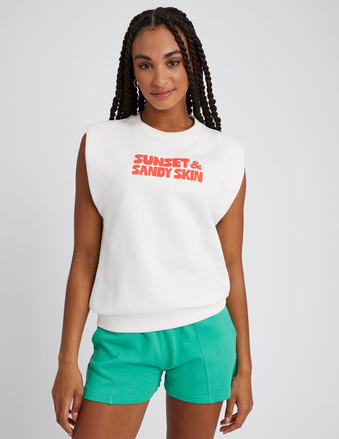 Sweat sans manches imprimé velours