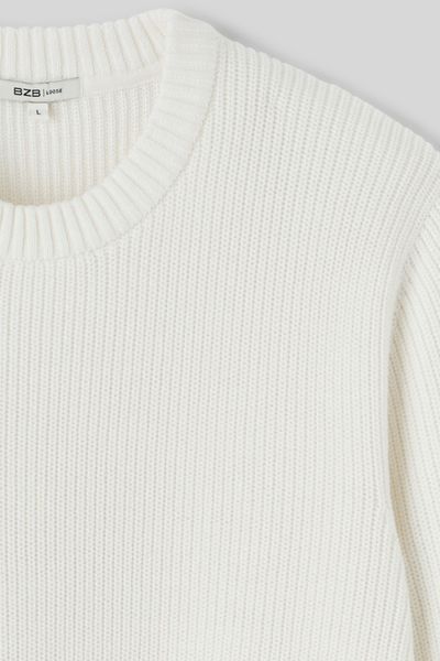 Pull col rond matière fantaisie
